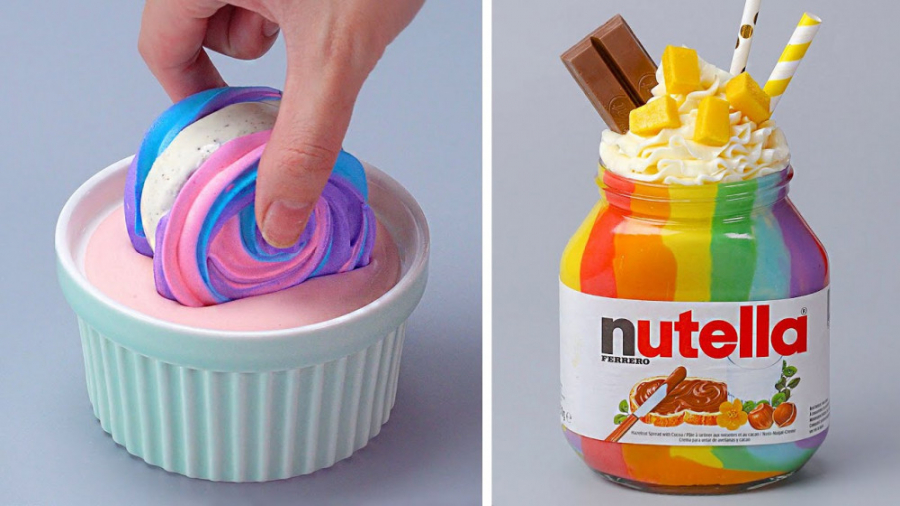 بهترین آموزش تزیین کیک رنگین ک...