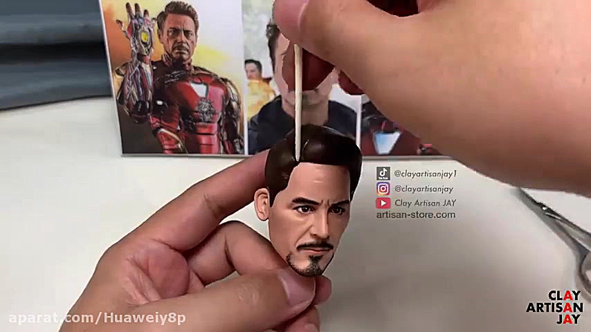 ساخت مجسمه ی آیرون من با خمیر...