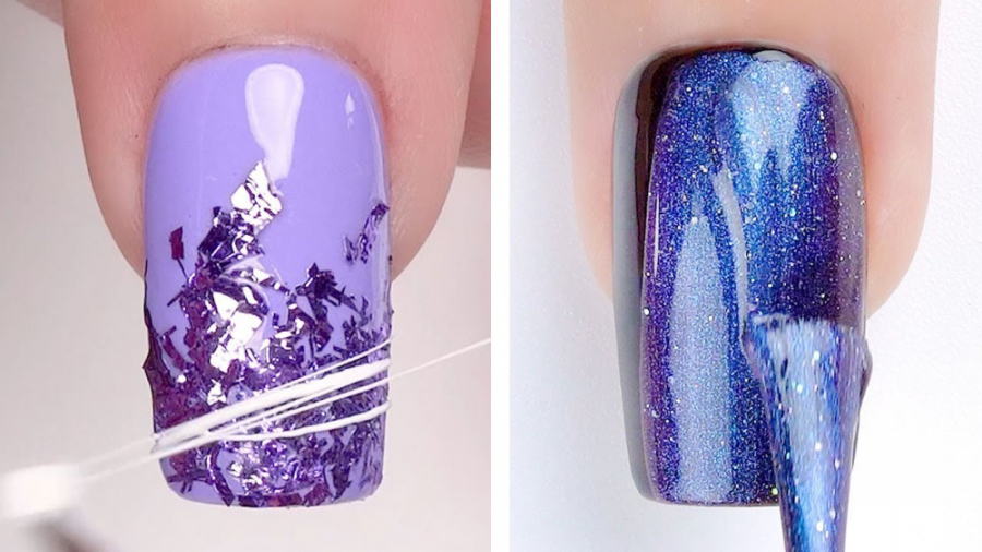 ایده دیزاین ناخن بنفش:: آموزش...