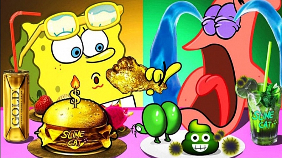 چالش اسمر فود باب اسفنجی و پات...