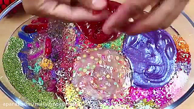 مخلوط اسلایم شفاف و لوازم آرای...