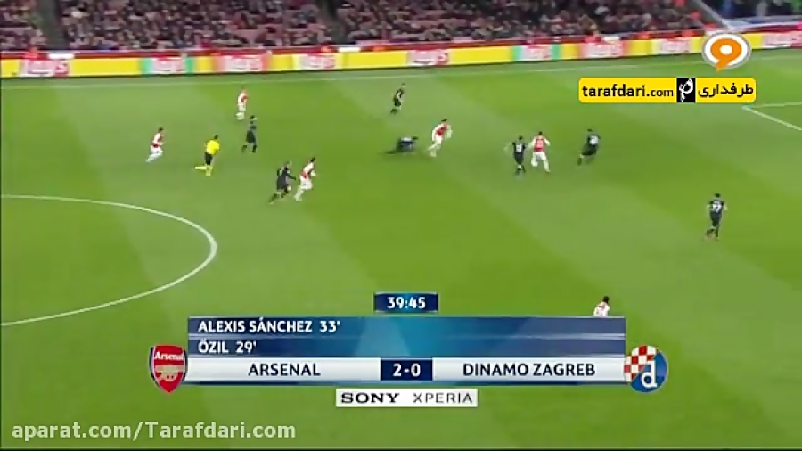 خلاصه بازی آرسنال 3 0 دینامو ز...