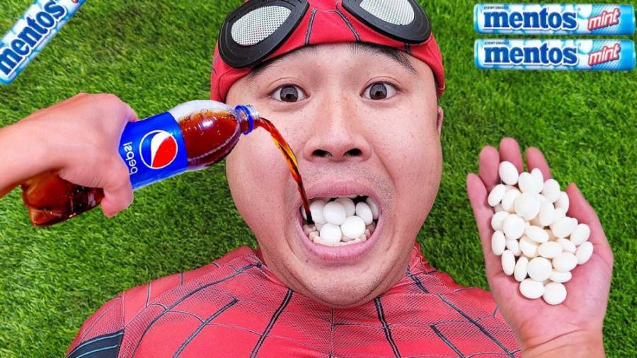 آزمایش جالب کوکاکولا و قرص نعن...