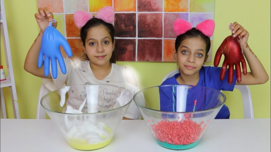 چالش دخترونه اسلایم با مواد دا...