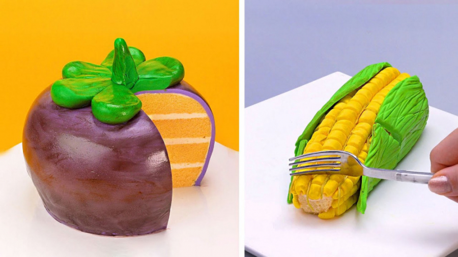 زیبا ترین آموزش تزیین کیک میوه...