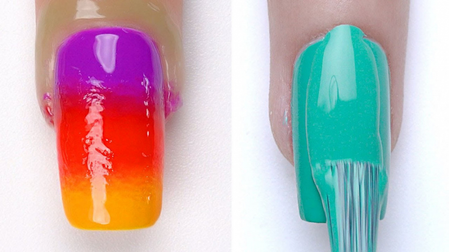 ایده های رنگی رنگی طراحی ناخن:...