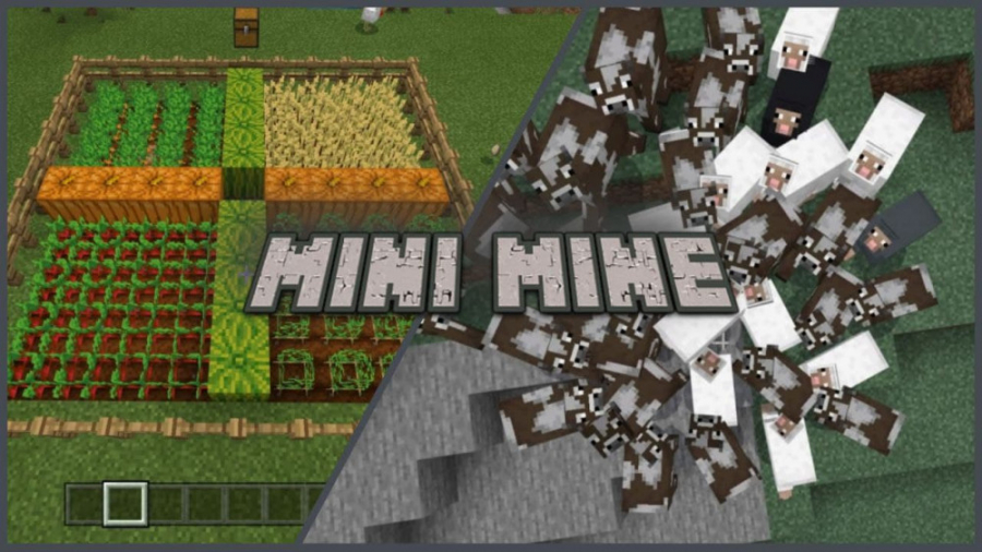 Mini Mining Minecraft Mini Mine/آموزش کشاورزی و پرورش حیوانات در ماینکرفت/