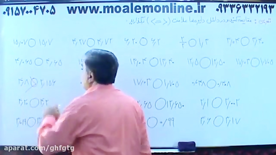 مقایسه اعداد اعشاری