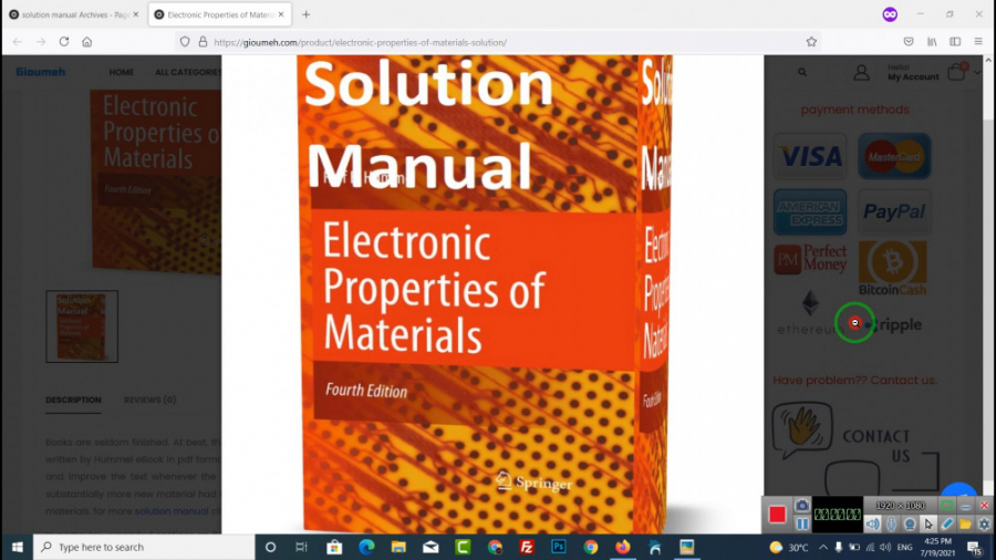 Solution Manual Electronic Properties of Materials 4th edition by Rolf