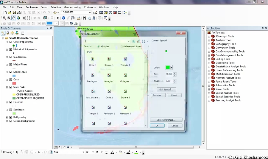 تمرین 7c کتاب Getting to know ArcGIS