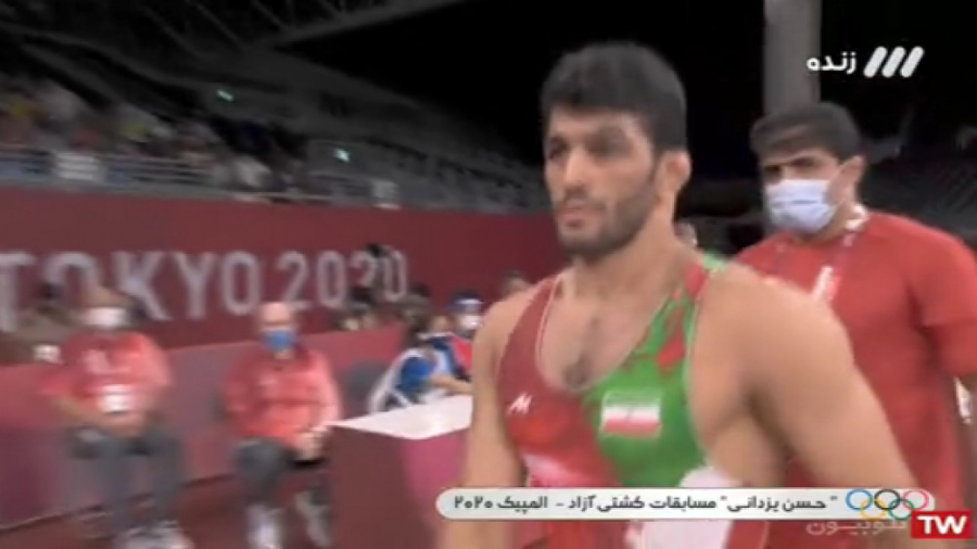 کشتی حسن یزدانی در مقابل حریفی...