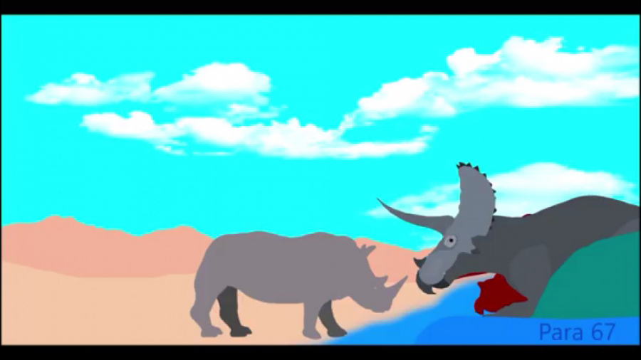 تریسراتوپس vs کرگدن