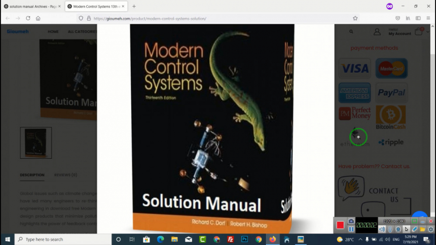 Solution Manual Of Modern Control Systems 13th Edition Richard C. Dorf