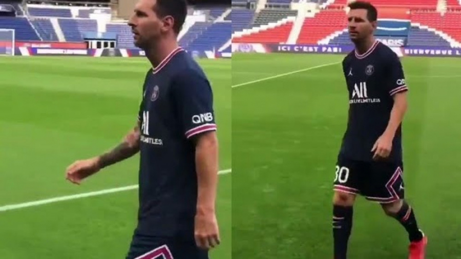 اولین لمس توپ مسی با پیراهن پا...