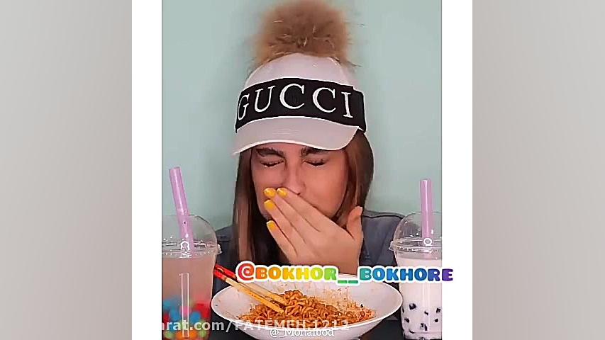 اسمر  مونا فود  چالش خوردن تند...