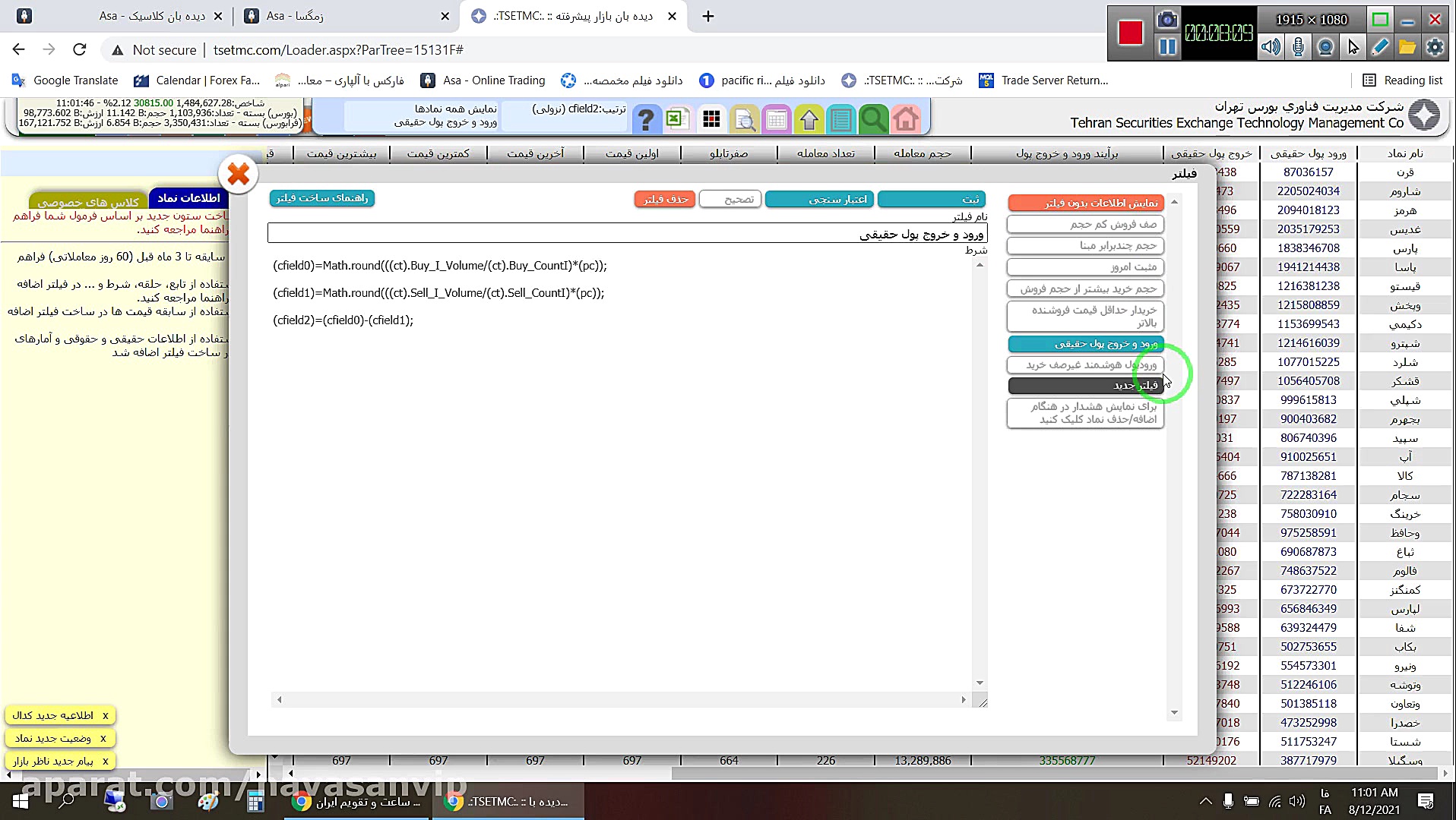 بررسی نمادهای درخواستی