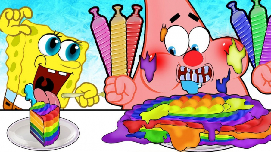 چالش کیک رنگین کمانی پاتریک و...