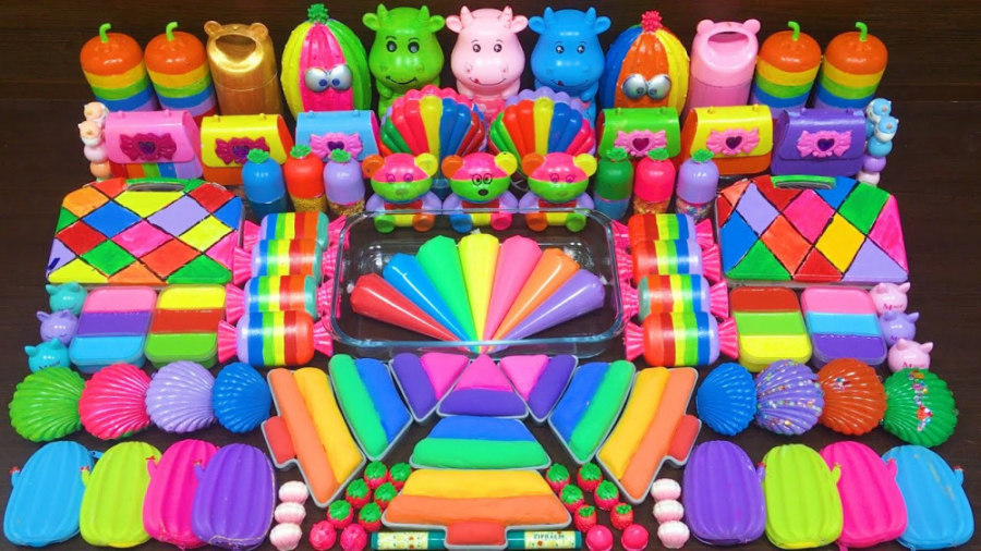 مخلوط کردن اسلایم های رنگی | آ...