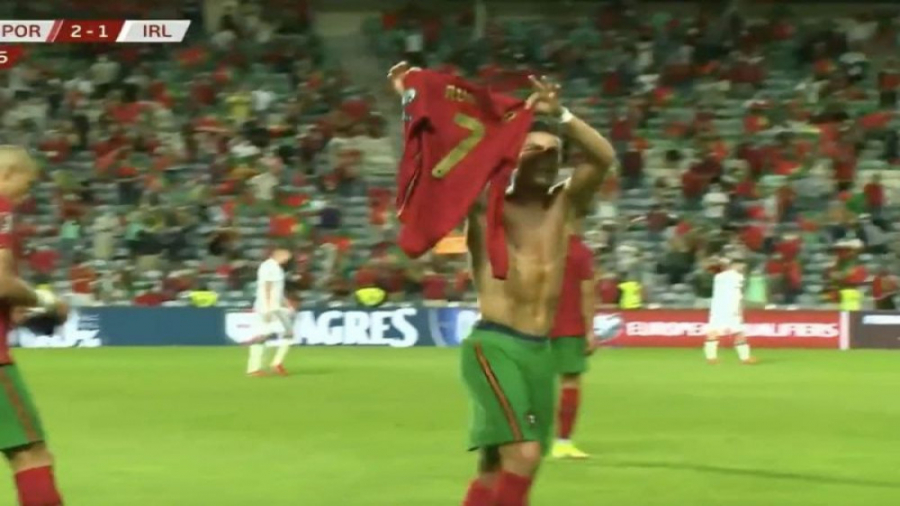 گل دوم رونالدو به ایرلند در دق...