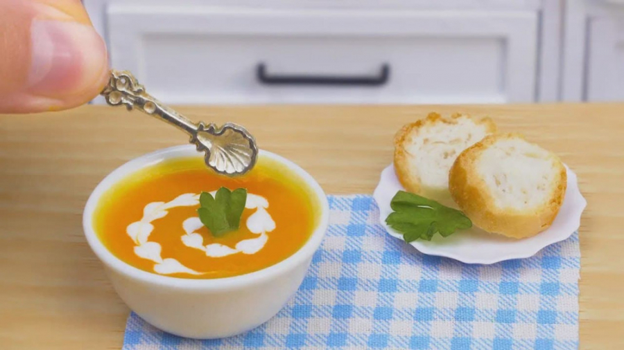 آشپزی مینیاتوری  سوپ کدو حلوای...