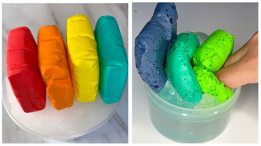 مخلوط اسلایم و خمیر کلی