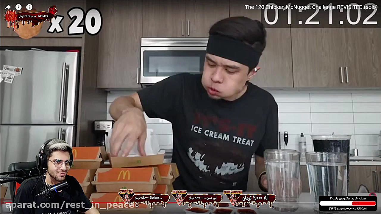 چالش خوردن 120 تا ناگت مرغ در...