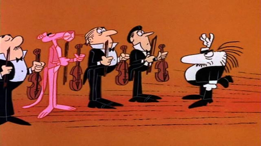 کارتون پلنگ صورتی:: ویالون:: پ...