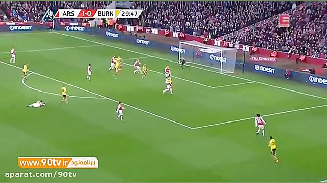 خلاصه بازی: آرسنال ۲ ۱ برنلی