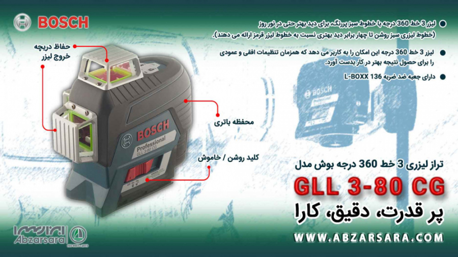 آشنایی با تراز لیزری 3 خط 360...