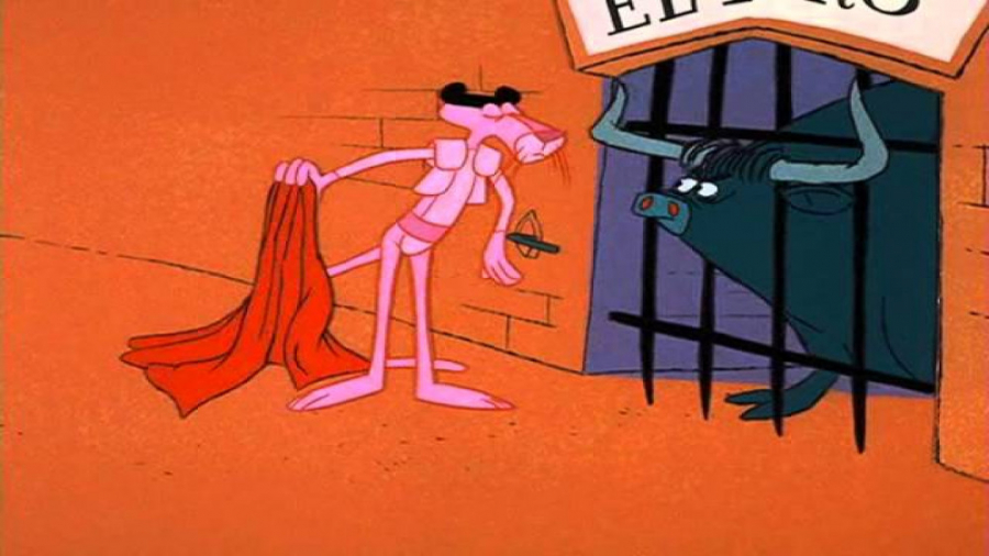 کارتون پلنگ صورتی:: گاو مسابقه...