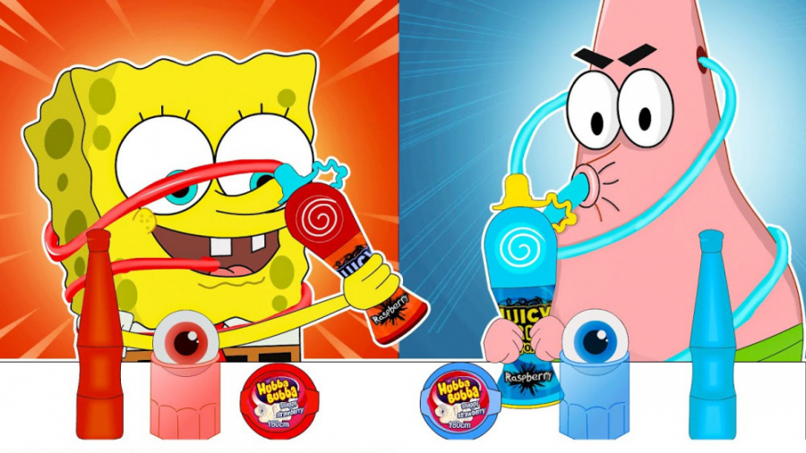 چالش آبی و قرمز پاتریک و باب ا...