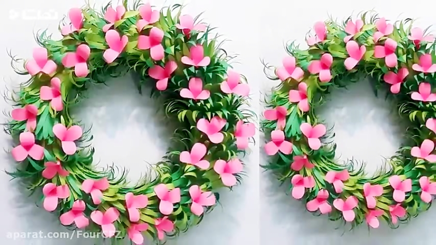 کاردستی با کاغذ رنگی  تاج گل آ...