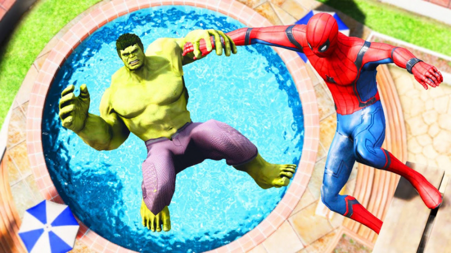 هالک و مرد عنکبوتی در بازی GTA...