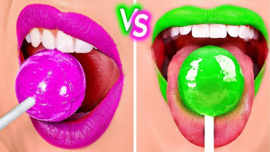 چالش جذاب خوردن فقط یک رنگ غذا...