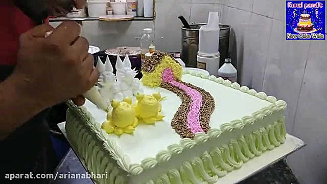 طرز تهیه کیک تولد 24 نفره در خ...