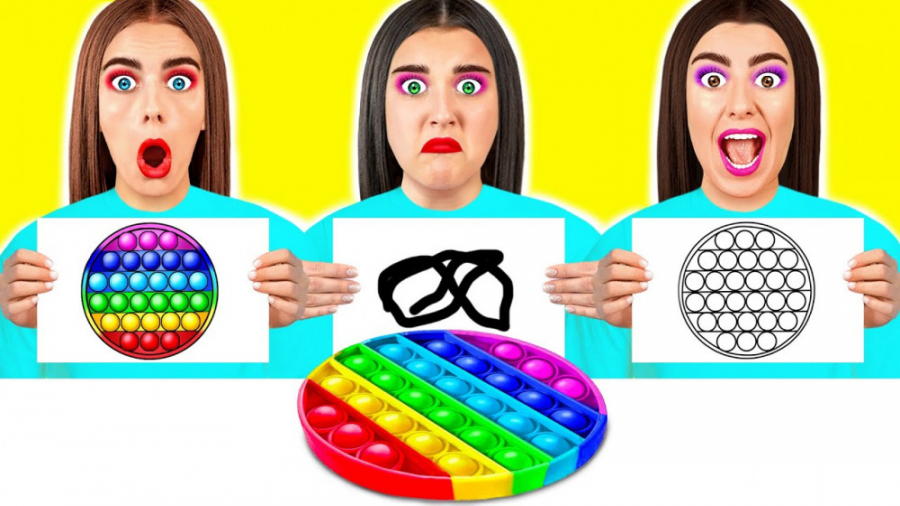 چالش نقاشی سبز نارنجی قرمز