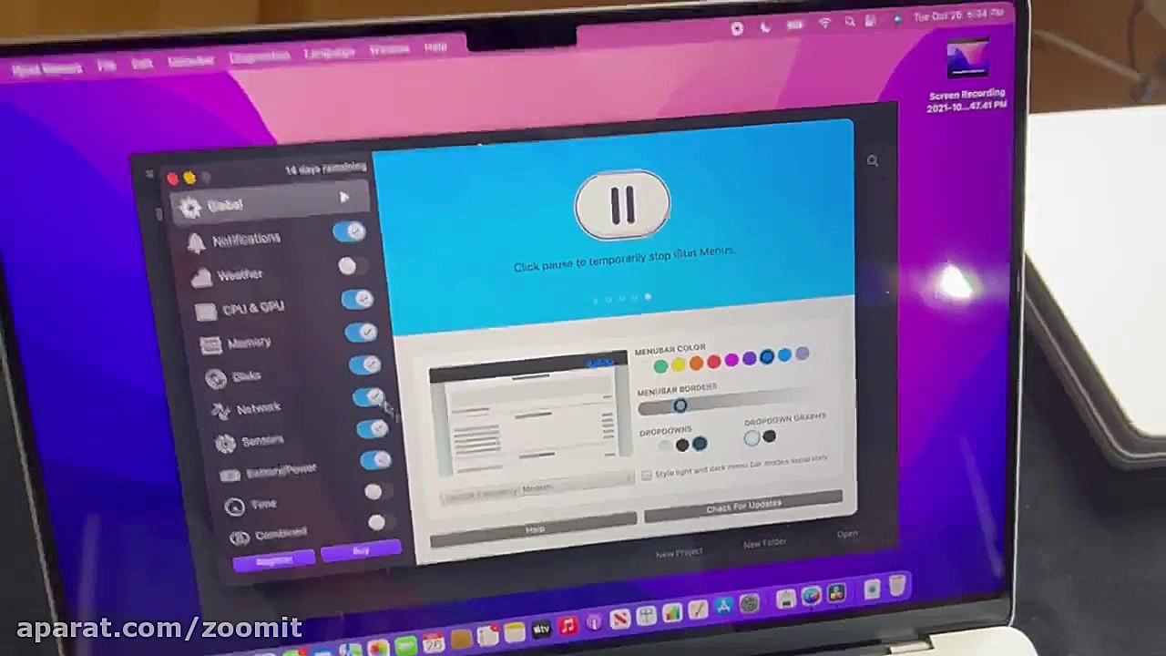 باگ نوار منو در مک&zwnj;&zwnj;...