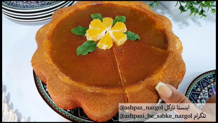 کیک نارنگی و سس نارنگی نازگل