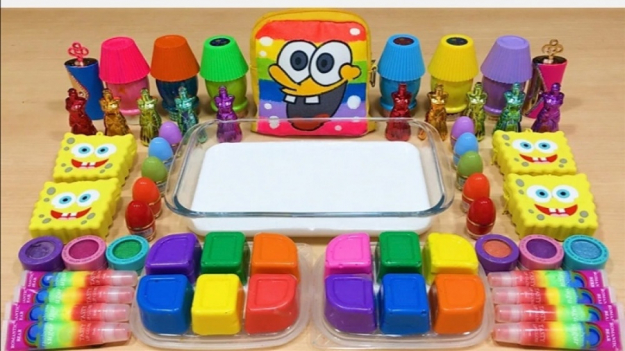 مخلوط کردن اسلایم رنگین کمان ب...