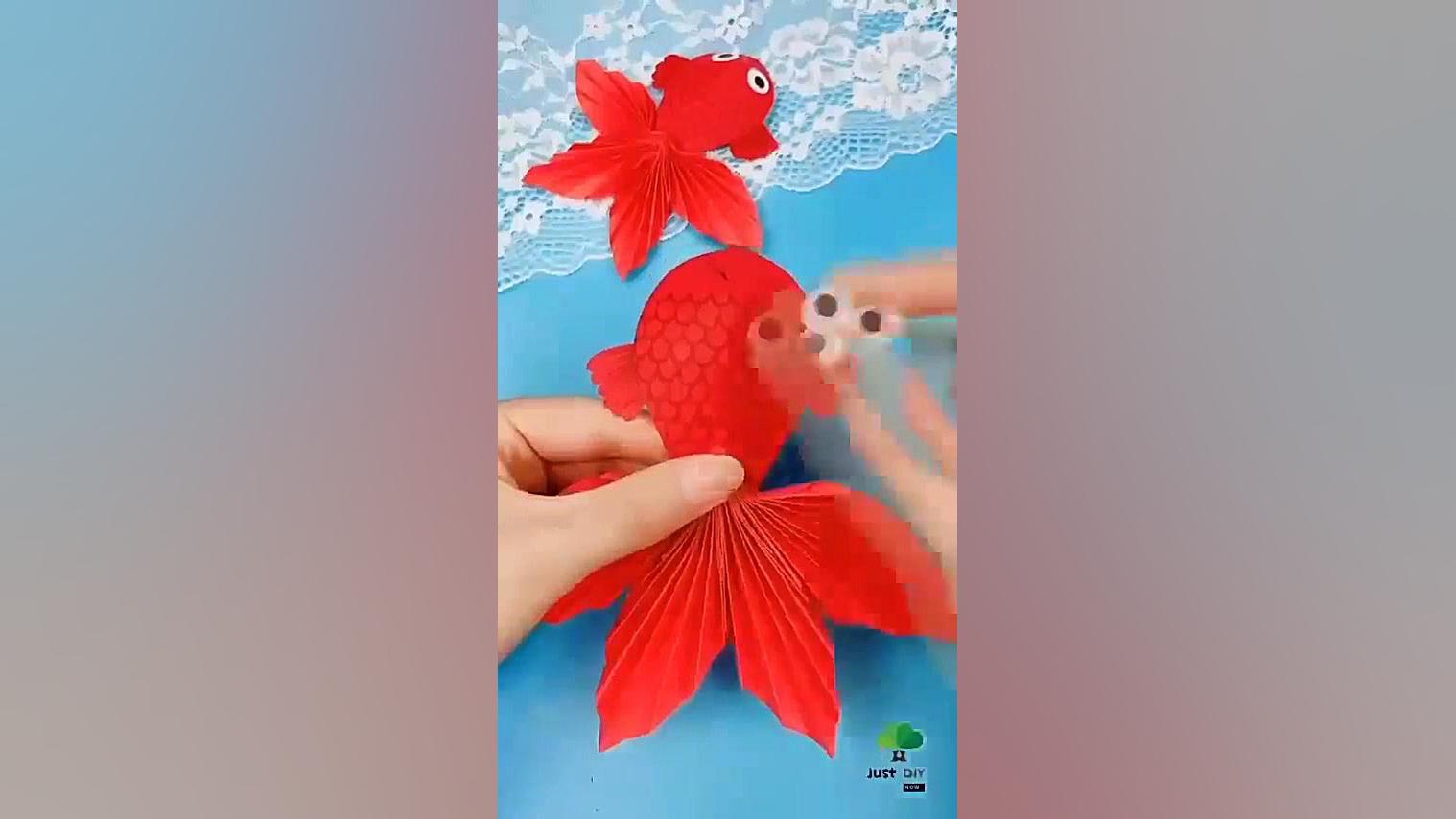 کاردستی نمدی کاغذی ماهی قرمز ک...