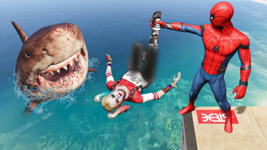 چالش مرد عنکبوتی  کوسه مگالودو...