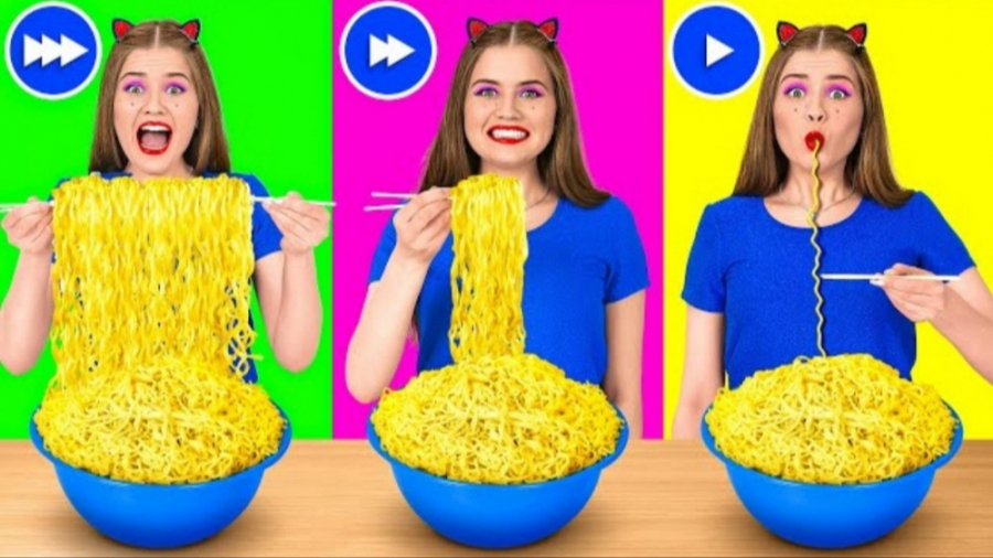 چالش خوردن خوراکی با بیشترین و...