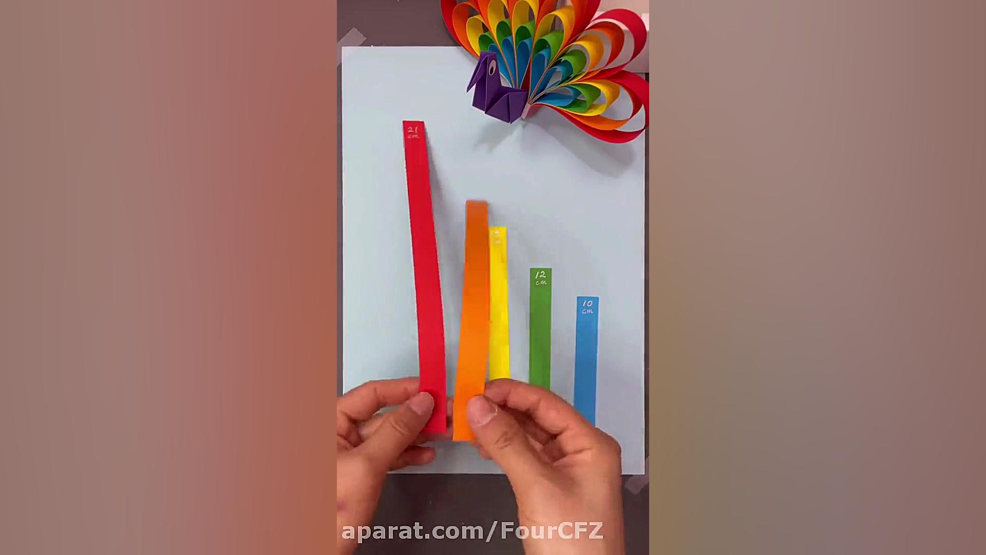 آموزش کاردستی با کاغذ رنگی آمو...