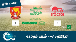 تراکتور 1 0 شهر خودرو | خلاصه...