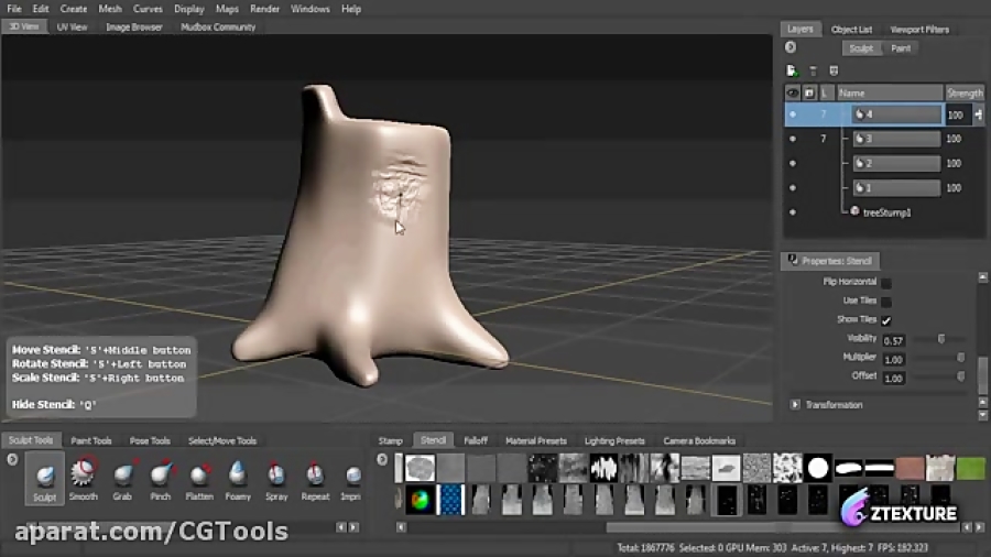 Surface Mimic Tree Bark 3D sca...