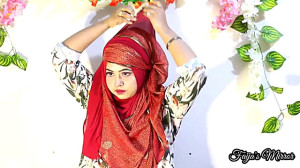 آموزش بستن روسری بلند سبک ترکی