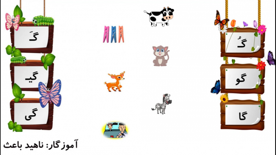 نشانه گ حروف الفبای فارسی اول