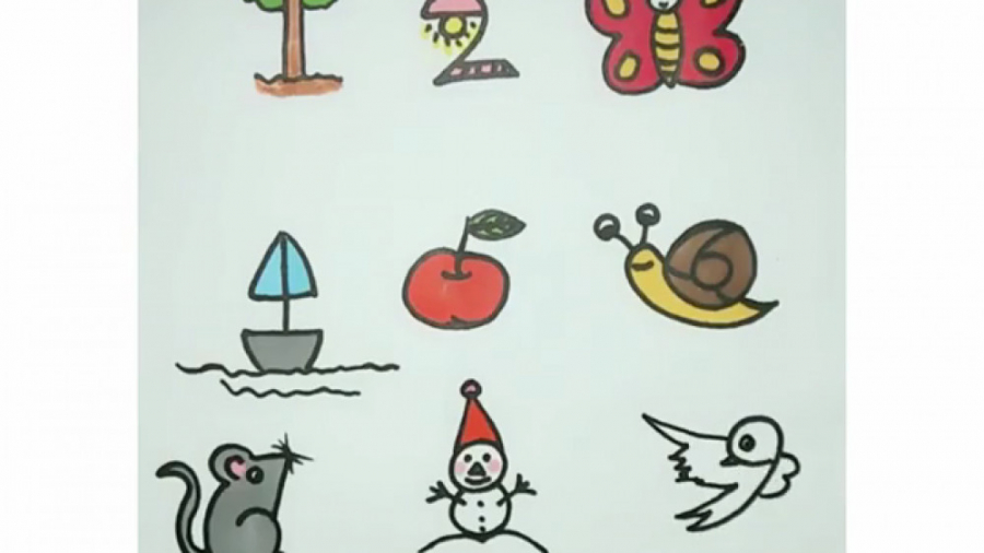 نقاشی با اعداد انگلیسی 1 تا 9