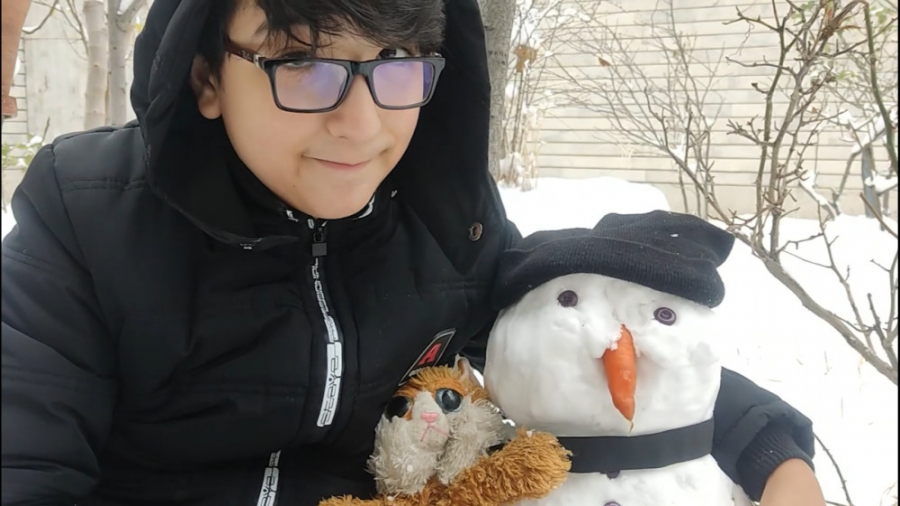 مهدی و گوجی آدم برفی درست می ک...