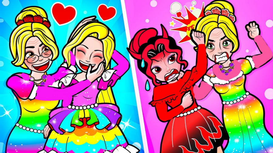 کارتون باربی کاغذی و پرنسس راپ...